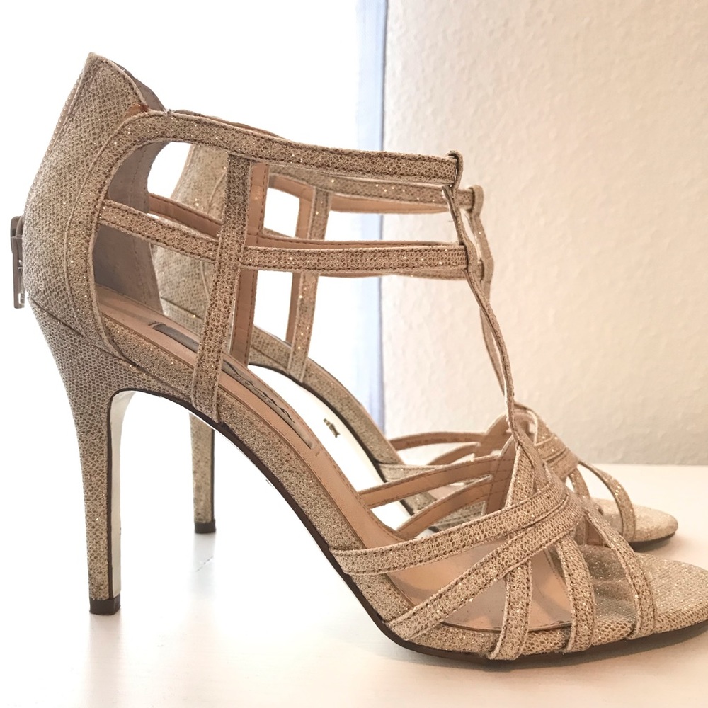 Nina Champagne Gold Sparkly High Heels